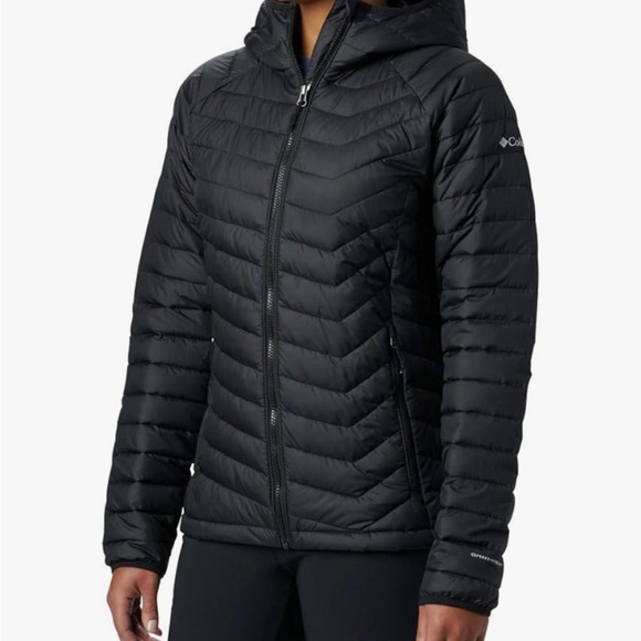 Columbia Women's XL Powder Lite Black hooded Jacket - Picture 4 of 5